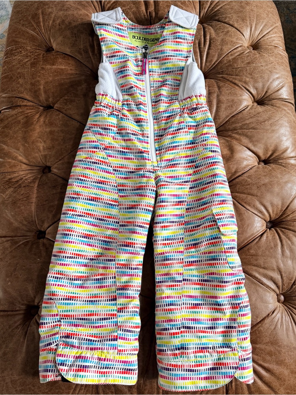 Boulder Gear Kids Snow Bibs 3T Colorful Rainbow Print Insulated Ski Snow Pants